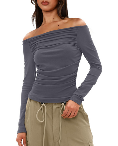 Jemma's Ruched Off Shoulder Top