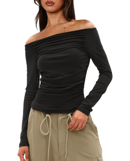 Jemma's Ruched Off Shoulder Top