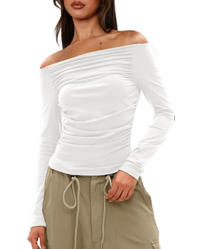 Jemma's Ruched Off Shoulder Top