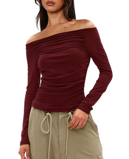 Jemma's Ruched Off Shoulder Top